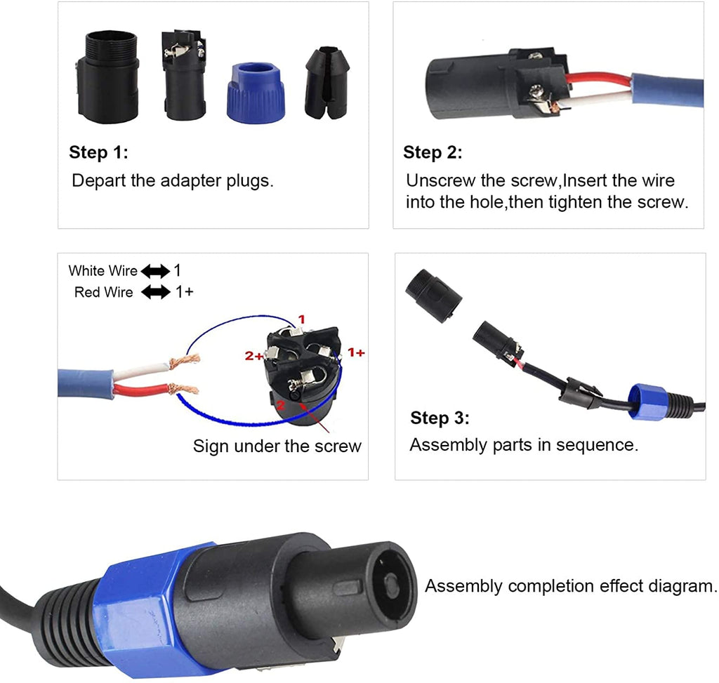 SPAM-10 Speakon Compatible Right Angle Speaker Cable Connector (10 Pack)