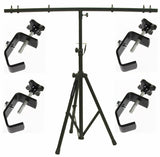 MR DJ DJ Pro Audio Lighting Fixture Tripod Stand with T-Bar Light Truss + 4 C Clamps