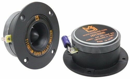 Pair 4" Speaker Size 400 Watt High Compression Aluminum Titanium Bullet Super Tweeter