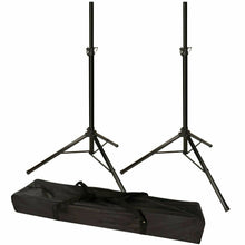 Load image into Gallery viewer, 2 MR DJ SS300B Speaker Stand with Road Carrying Bag &lt;br/&gt; Universal Black Heavy Duty Folding Tripod PRO PA DJ Home On Stage Speaker Stand Mount Holder with Road Carrying Bag