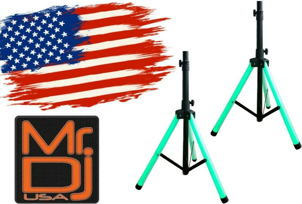 2 Universal Light Up Multi Color LED Speaker Stands w/Remote