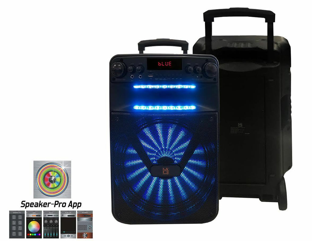 MR DJ ART 12" Portable Rechargeable Bluetooth PA Karaoke Loud Party Speaker with App Control