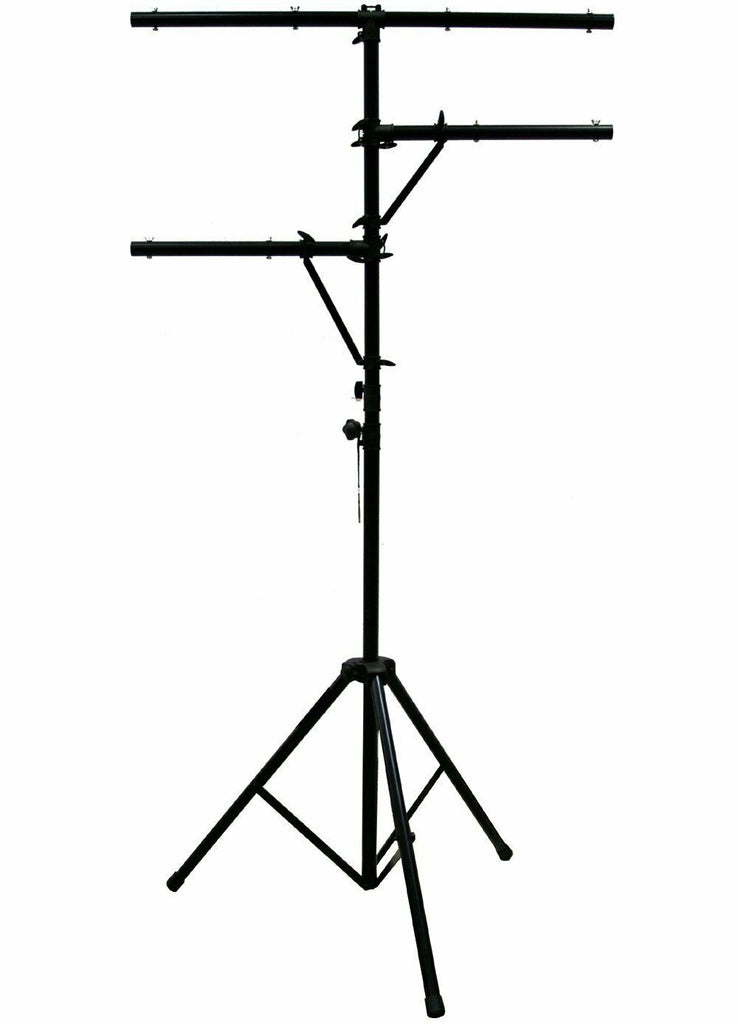 MR DJ Heavy Duty DJ Light Stand w/ Two Fixture Arms & T-Bar