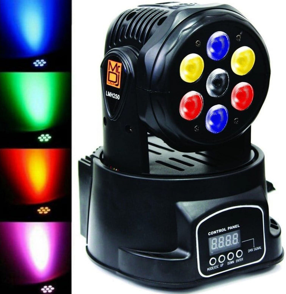 2 MR DJ LMH250 100W RGBW 7-LED Moving Head DJ Light