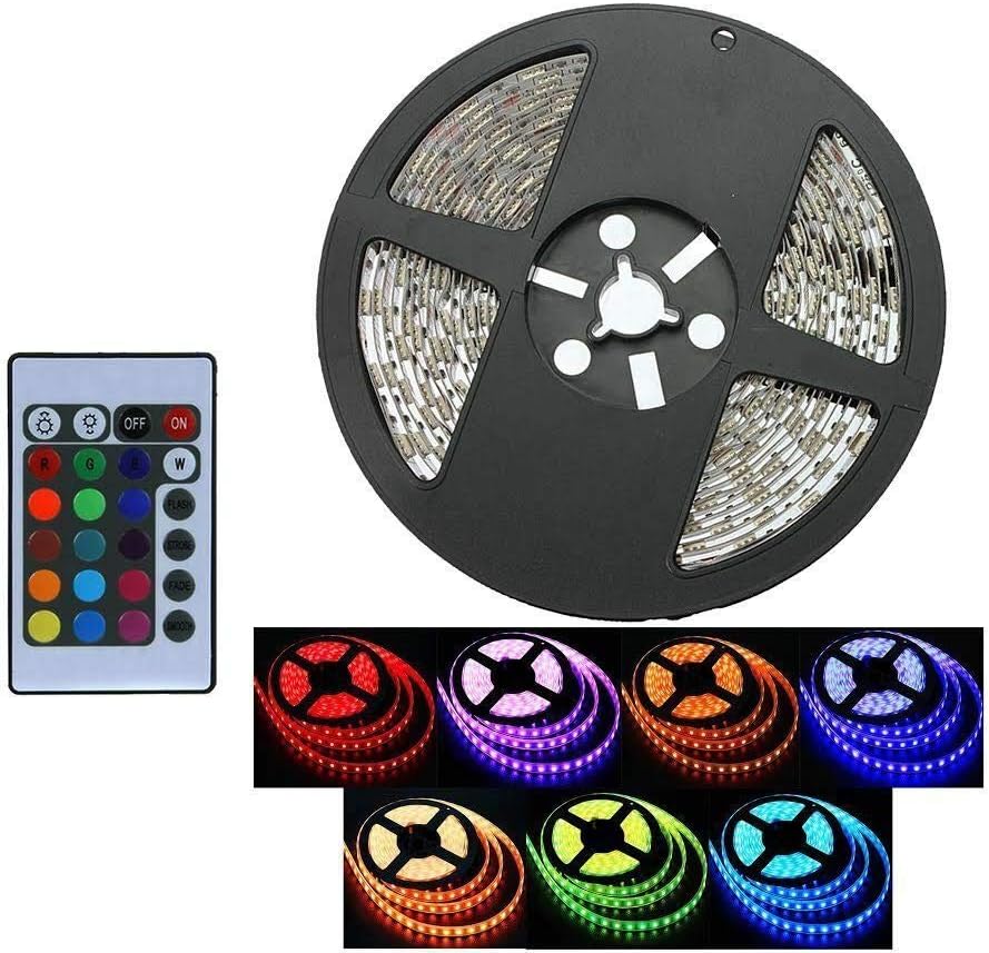 MR DJ LED STRIP RGB Color LED Ribbon Kit with Power Plug Remote