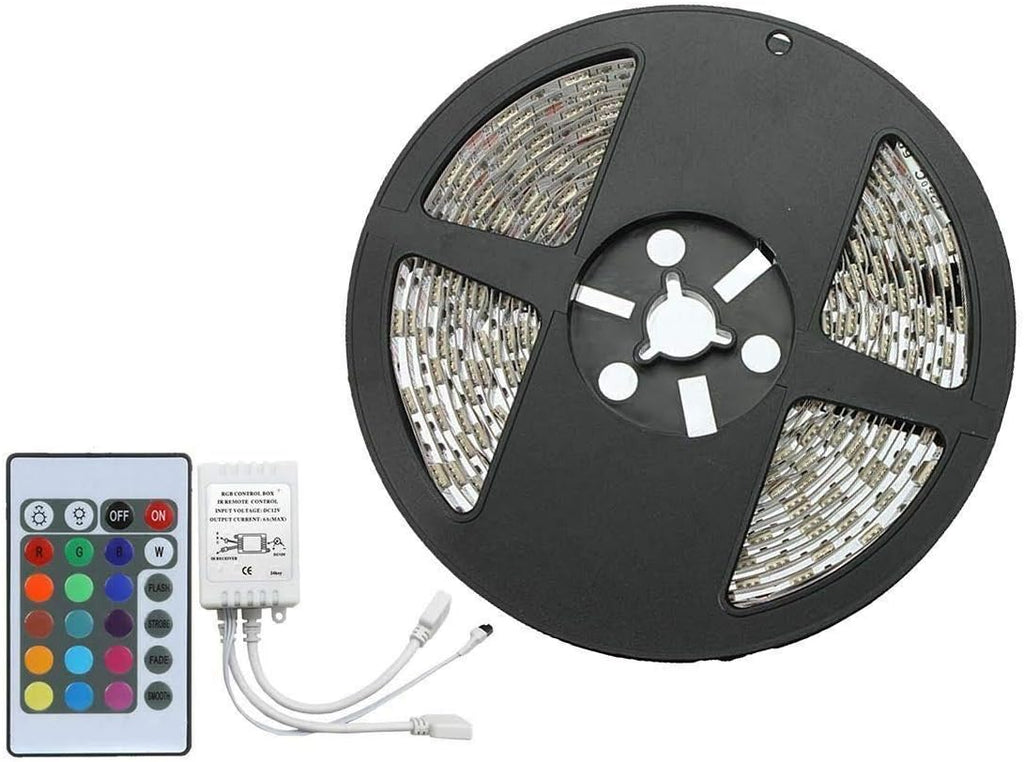 MR DJ LED STRIP RGB Color LED Ribbon Kit with Power Plug Remote