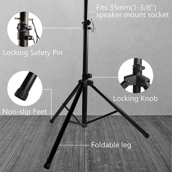 MR DJ SS350S Universal Silver Folding Tripod PRO PA DJ On Stage Speaker Stand