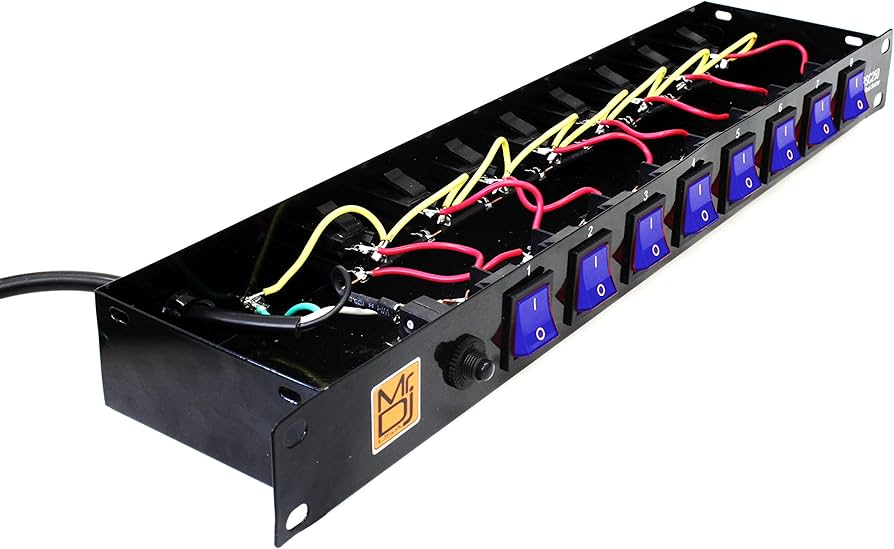 MR DJ PSC350 Rack Mountable 8 Port Power Switcher Surge Protectors ON / OFF Power Center