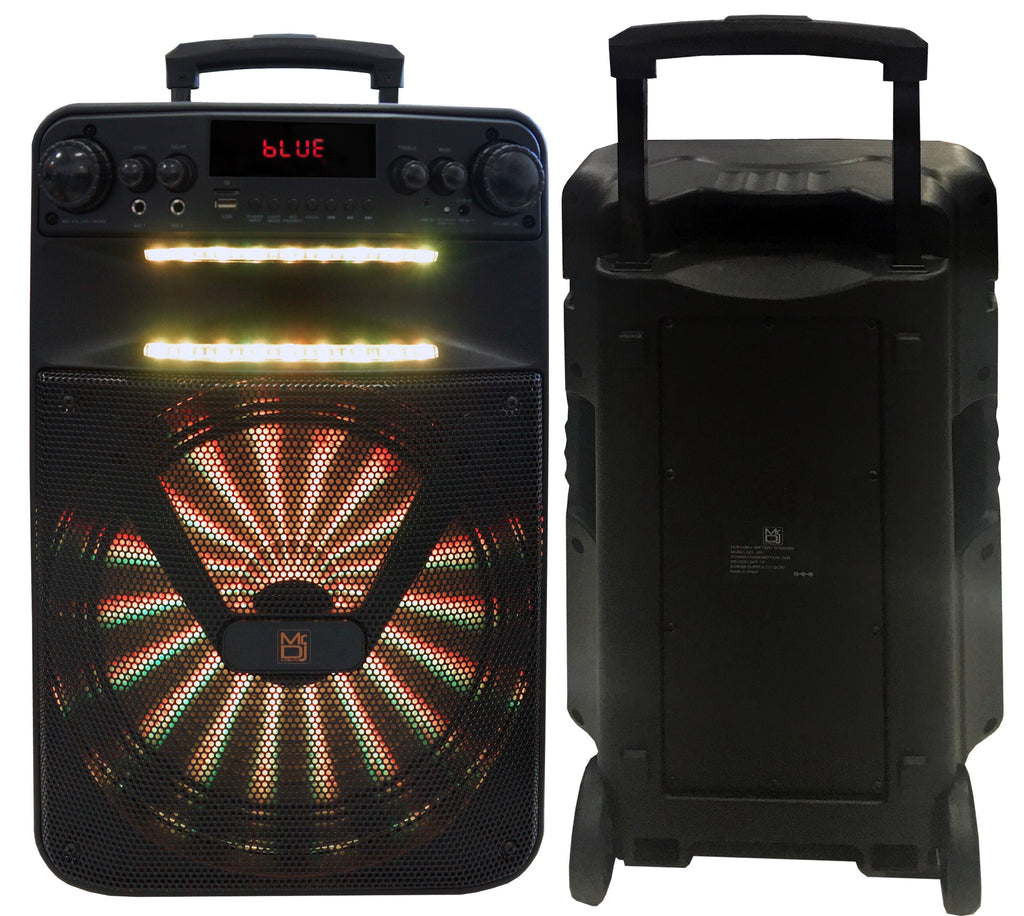 MR DJ ART 12" Portable Rechargeable Bluetooth PA Karaoke Loud Party Speaker with App Control