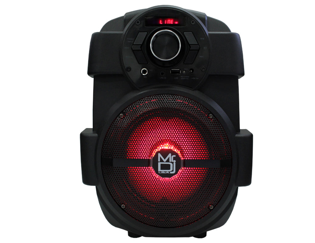 MR DJ 6.5" Bluetooth Portable Rechargeable PA DJ Party Speaker USB/FM/LED MP3 Player