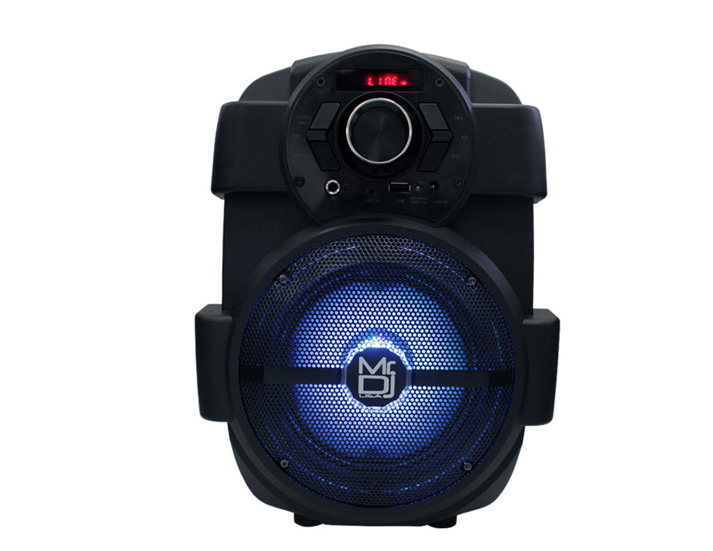 MR DJ 6.5" Bluetooth Portable Rechargeable PA DJ Party Speaker USB/FM/LED MP3 Player