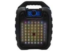 Load image into Gallery viewer, MR DJ DISCO 5.25&quot; Portable Bluetooth Speaker Karaoke Sound Activated Lights, Battery Powered, FM Radio, USB/Micro SD Card, &amp; LED Party Light