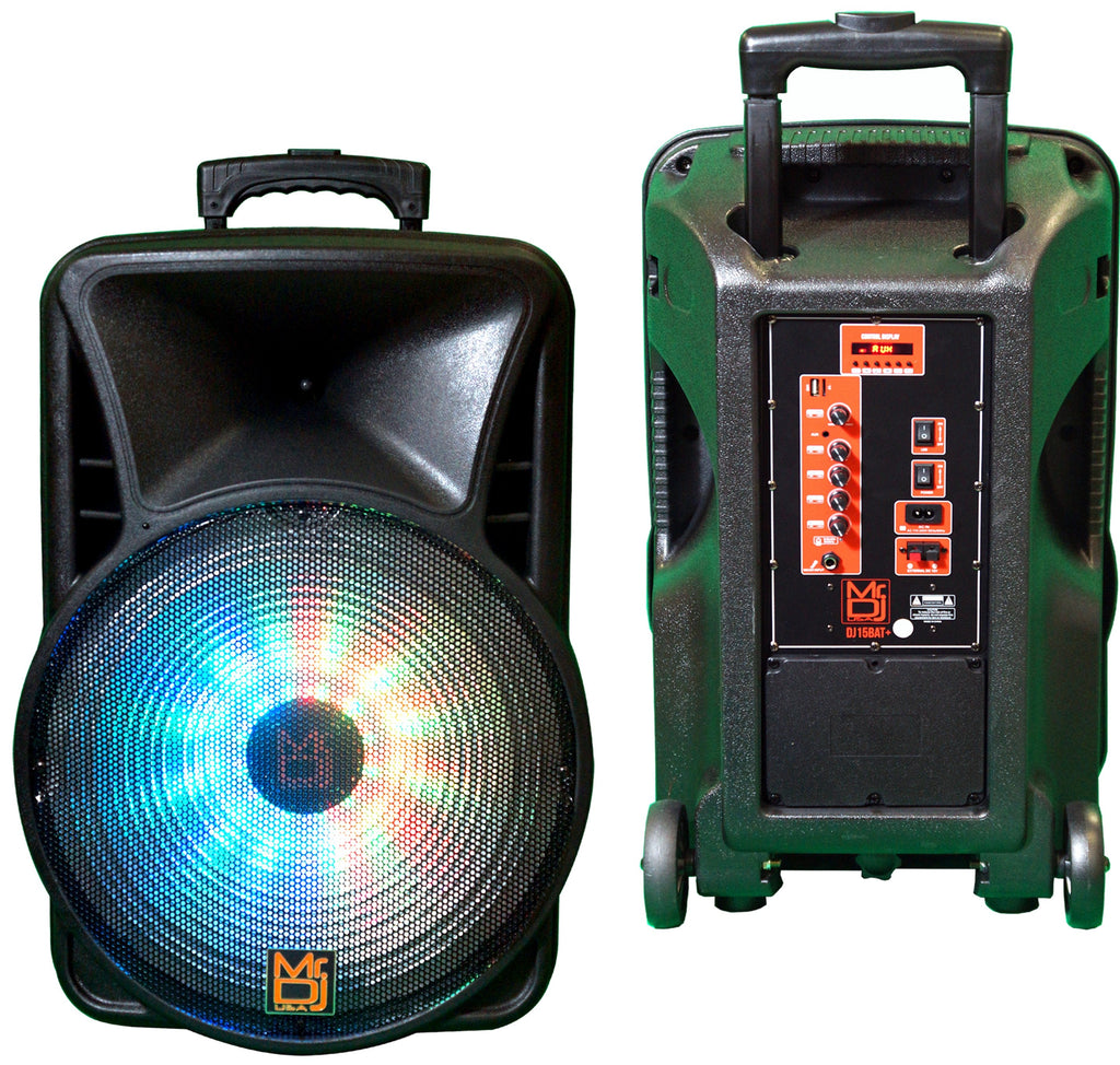 MR DJ DJ15BAT+ 15" Portable Trolley PA DJ Active Powered Bluetooth TWS Speaker 3500W LCD/MP3/USB/SD