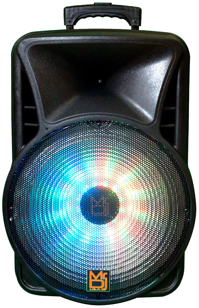 MR DJ DJ15BAT+ 15" Portable Trolley PA DJ Active Powered Bluetooth TWS Speaker 3500W LCD/MP3/USB/SD