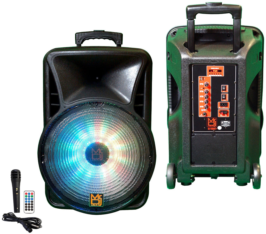 MR DJ DJ15BAT+ 15" Portable Trolley PA DJ Active Powered Bluetooth TWS Speaker 3500W LCD/MP3/USB/SD