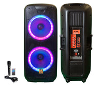 Load image into Gallery viewer, MR DJ 215BTA+ Dual 15&quot; 5000W Battery Powered Bluetooth Speaker Microphone Party Speaker