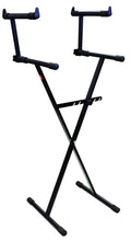 Load image into Gallery viewer, MR DJ KS550 Two-Tier X Style Heavy Duty Music Keyboard Stand Electronic Piano Stand