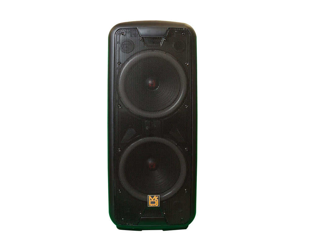 MR DJ LETS PARTY+ Dual 12" 4000W Battery Powered Bluetooth Speaker Microphone Party Speaker