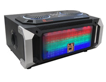 Load image into Gallery viewer, MR DJ Matrix Black Bluetooth Speaker Karaoke Sound Activated Lights, FM Radio, USB/Micro SD Card, &amp; LED Party Light Perfect for Party