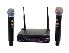 Load image into Gallery viewer, MR DJ MICUHF200 Dual UHF Wireless Microphone System Kit with 2 Handheld