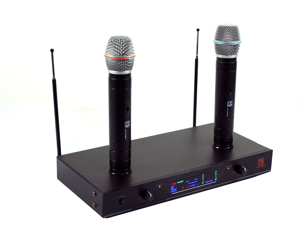 MR DJ MICVHF6000 Rechargeable Wireless Dual Handheld design Microphone System