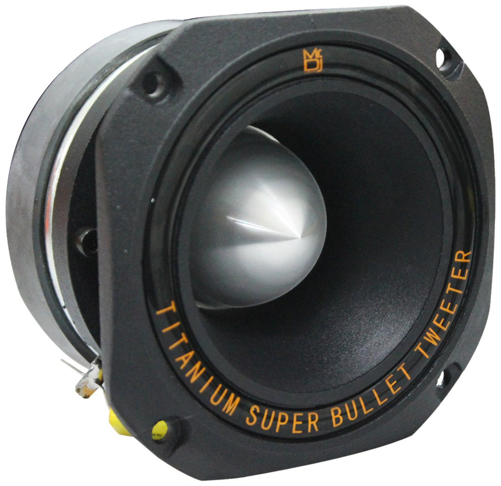 MR DJ HDT1000B 4" 1000W Black High Compression Titanium Bullet Super Tweeter