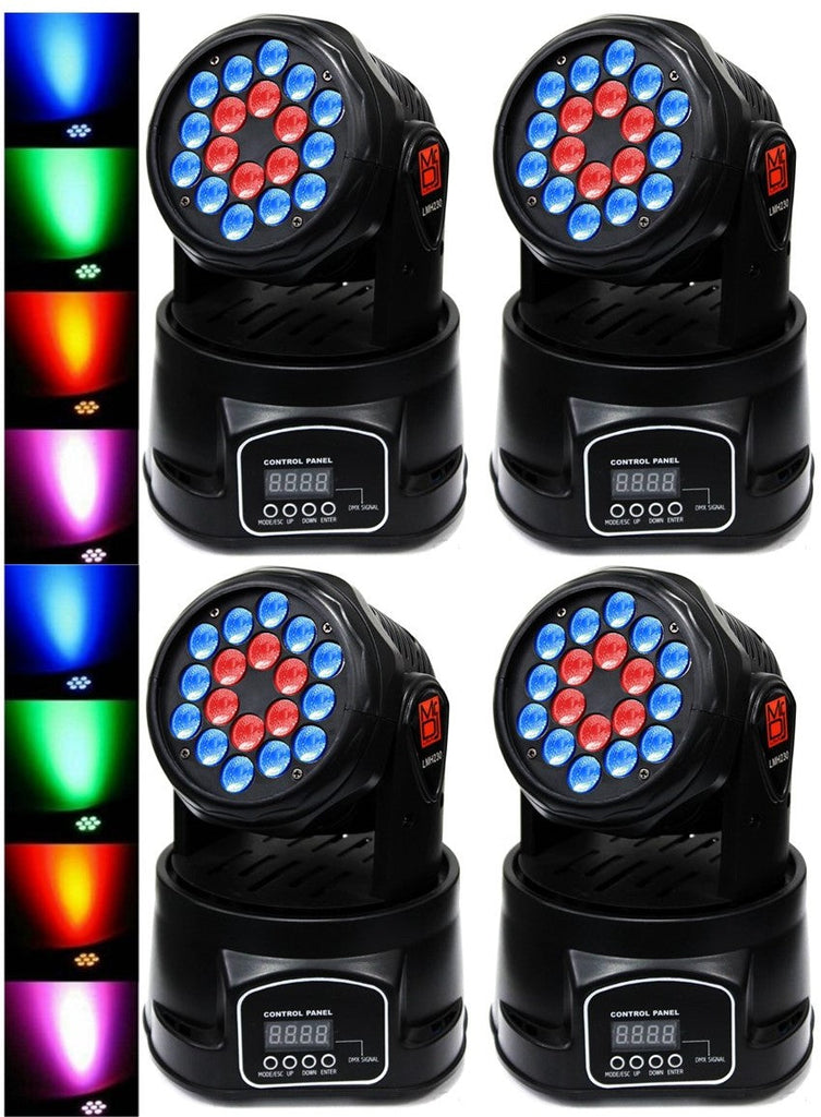 4 MR DJ LMH230 100W RGBW 18-LED Moving Head DJ Light