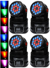 Load image into Gallery viewer, 4 MR DJ LMH230 100W RGBW 18-LED Moving Head DJ Light