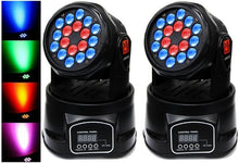 Load image into Gallery viewer, 2 MR DJ LMH230 100W RGBW 18-LED Moving Head DJ Light