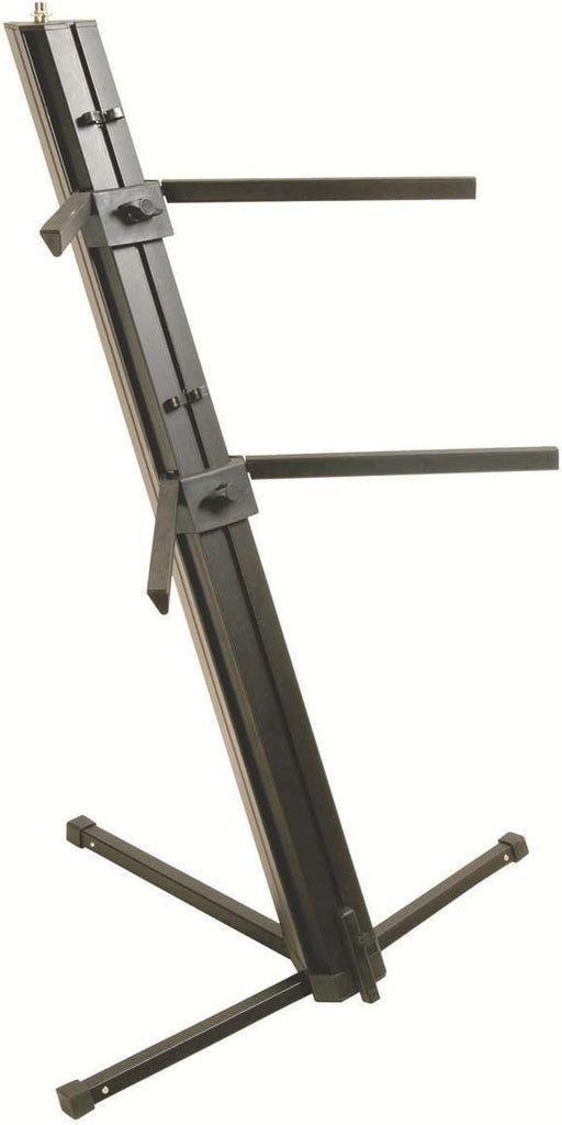 MR DJ KS1000B PRO 2-Tier Column Keyboard Stand W 5/8" Mic Black