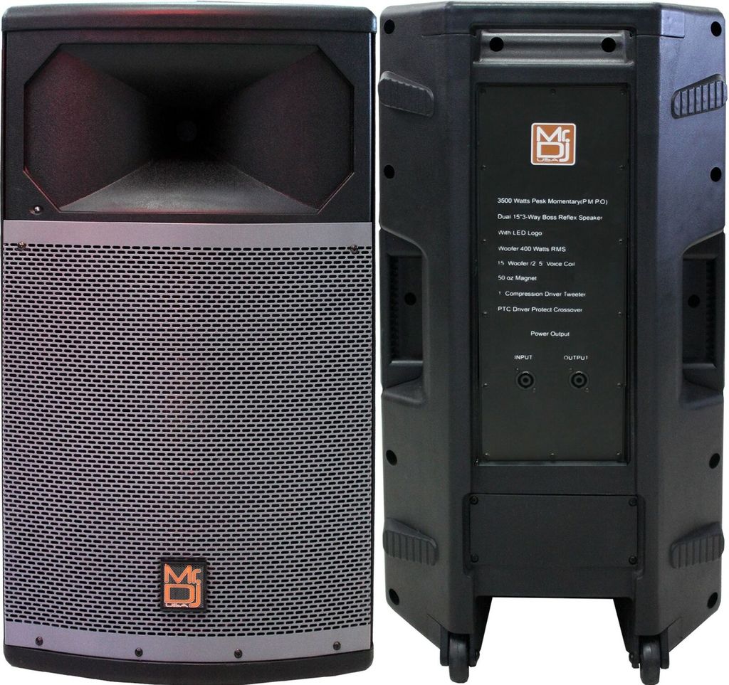 MR DJ PRO115BT & PRO115S PA DJ Active & Passive Speaker & Stands Professional PRO PA DJ 15” 2-Way Full-Range Active & Passive DJ PA Multipurpose Live Sound Loudspeaker