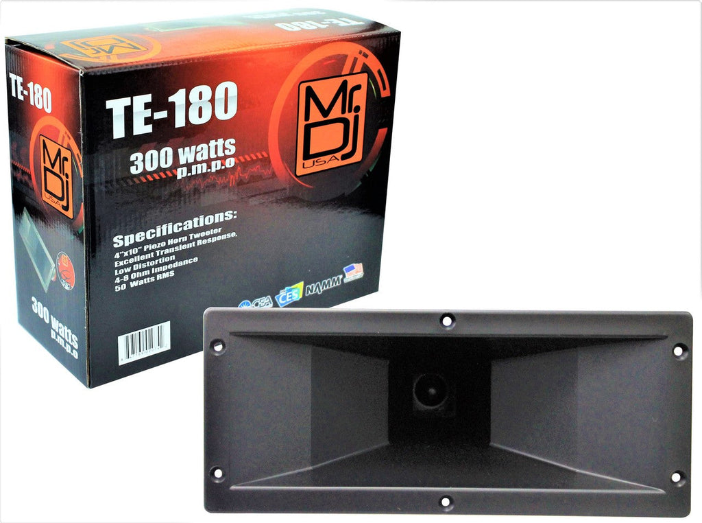 MR DJ TE-180 Piezo Horn Tweeter<br/> 4"x10" 300 Watts Piezo Compression Horn Tweeters Driver for PA DJ Speakers