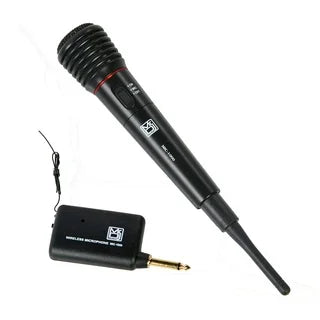 MR DJ MIC1000 Dual Function Wireless/Wired Black Handheld Microphone System