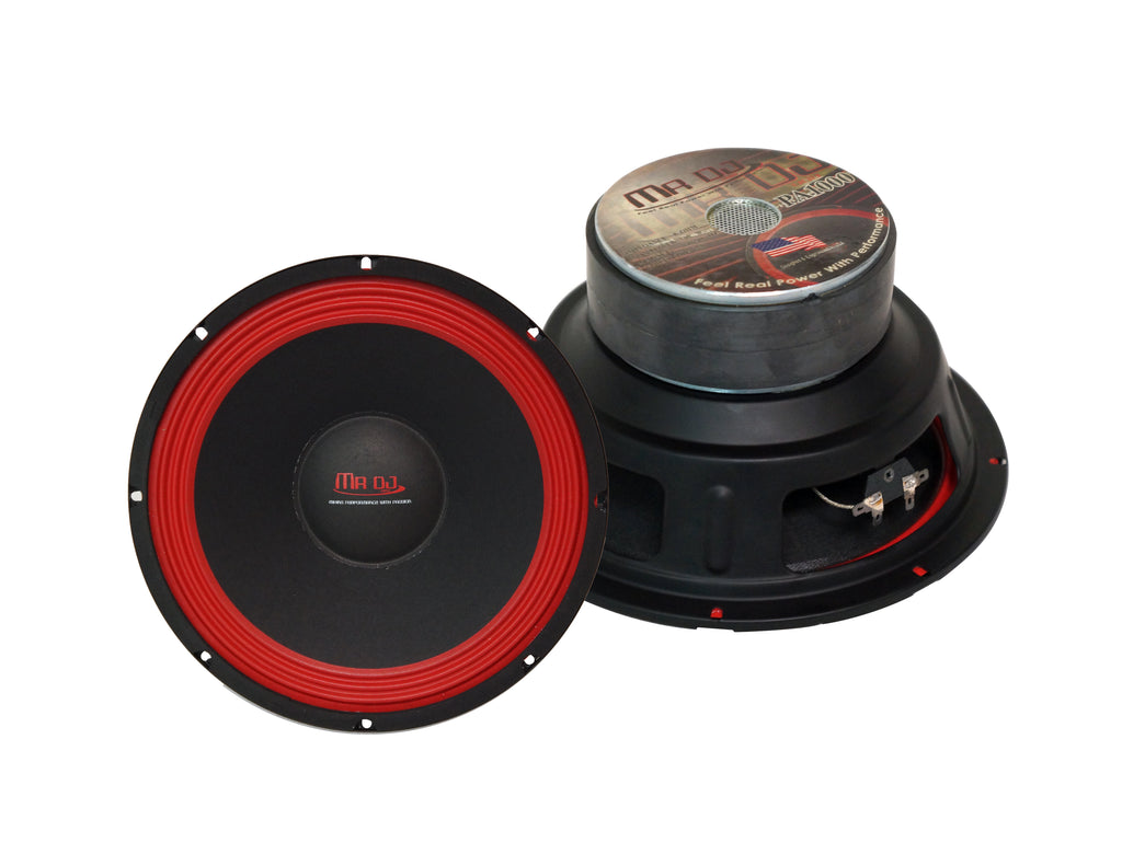 MR DJ PA1000 10" 700W 80 Oz. 8-Ohms Dual Magnet Universal PRO PA/DJ Raw Woofer Subwoofer