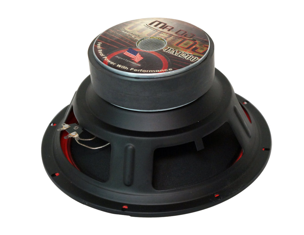 MR DJ PA1200 12" 800W 100 Oz. 8-Ohms Dual Magnet Universal PRO PA/DJ Raw Woofer Subwoofer