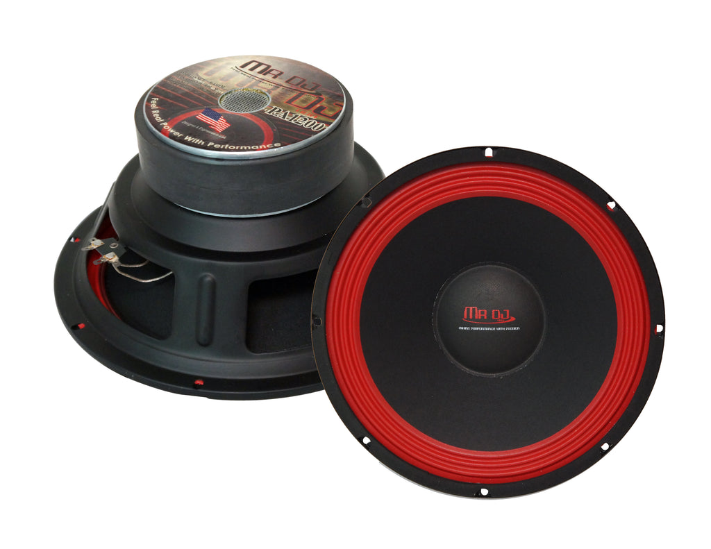 MR DJ PA1200 12" 800W 100 Oz. 8-Ohms Dual Magnet Universal PRO PA/DJ Raw Woofer Subwoofer