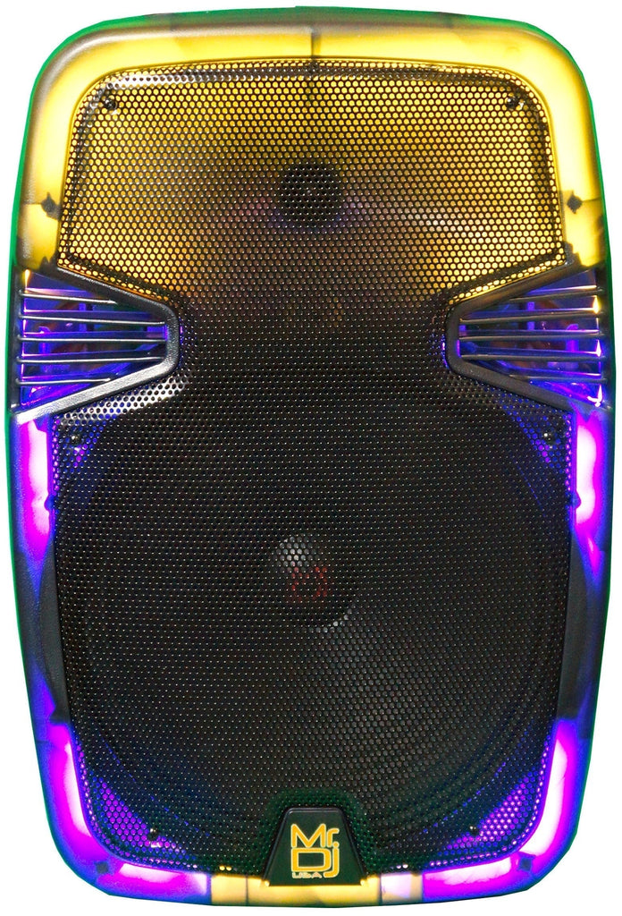 MR DJ PL15FLAME 15" Portable Translucent Bluetooth Speaker + Speaker Stand