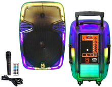 Load image into Gallery viewer, 2 MR DJ PL15FLAME 15&quot; Portable Translucent Bluetooth Speaker + Speaker Stand