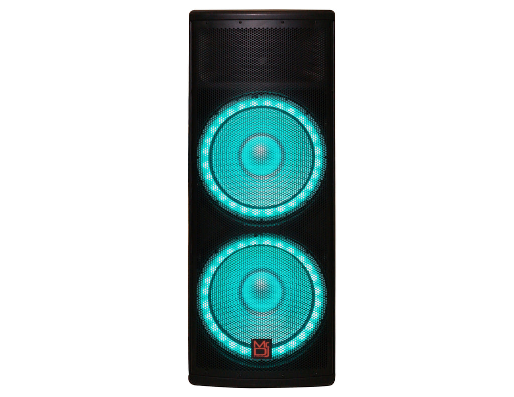 MR DJ PRO215LED 5500W PRO PA DJ Dual 15” 3-Way Powered/Active Live Sound Loud Speaker