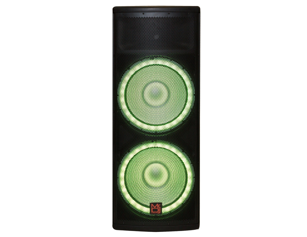 2 PRO215LED Professional Dual 2x15" PA DJ Bluetooth Powered Speaker