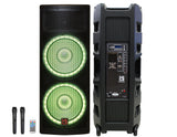 MR DJ PRO215LED 5500W PRO PA DJ Dual 15” 3-Way Powered/Active Live Sound Loud Speaker