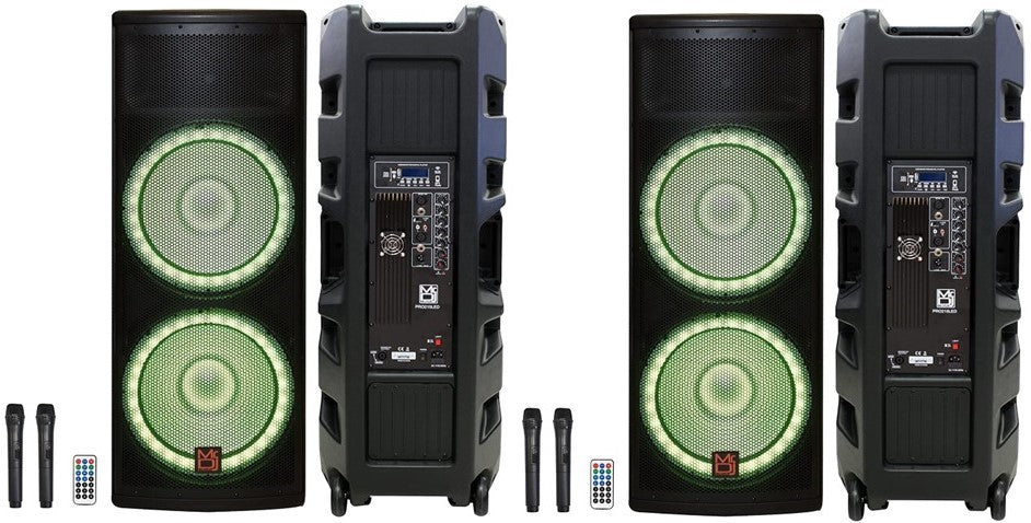 2 PRO215LED Professional Dual 2x15" PA DJ Bluetooth Powered Speaker