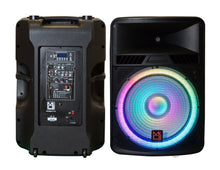 Load image into Gallery viewer, Pair of 18&quot; Speaker Built-in Battery/Bluetooth/Amplifier/SD/USB/FM Radio + Stand