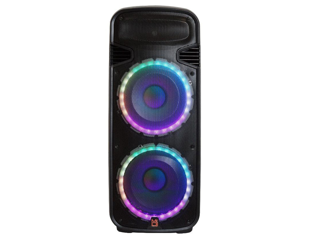 MR DJ PBX6300BAT 4500W Dual 15" Rechargeable PA DJ Party Speaker Bluetooth Light EQ MIC