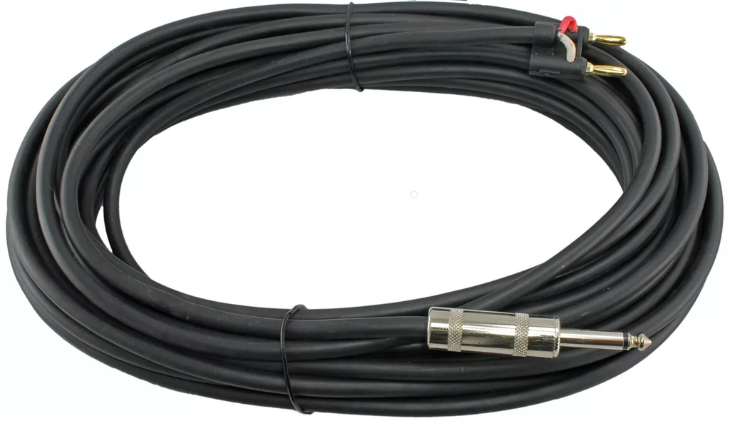 MR DJ CQB25 25' Pro PA DJ Karaoke Banana Plug to 1/4" Male Mono Audio Amp Patch Cords Speaker Wire PA Cable