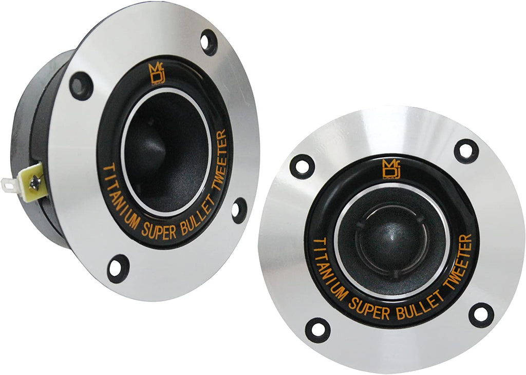 Pair 4" Speaker Size 400 Watt High Compression Aluminum Titanium Bullet Super Tweeter