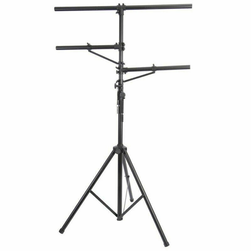 Mr DJ LS-360 Heavy Duty DJ Light Stand w/ Two Fixture Arms & T-Bar