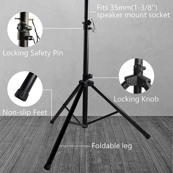 4 MR DJ SS300B Pro Audio DJ Heavy Duty Tripod Speaker Stands