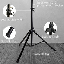 Load image into Gallery viewer, 4 MR DJ SS300B Pro Audio DJ Heavy Duty Tripod Speaker Stands