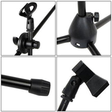 Load image into Gallery viewer, MR DJ MS600PKG 2 Microphone Stands Adjustable Boom Stage with Mic Holder Clips &amp; Carry Bag